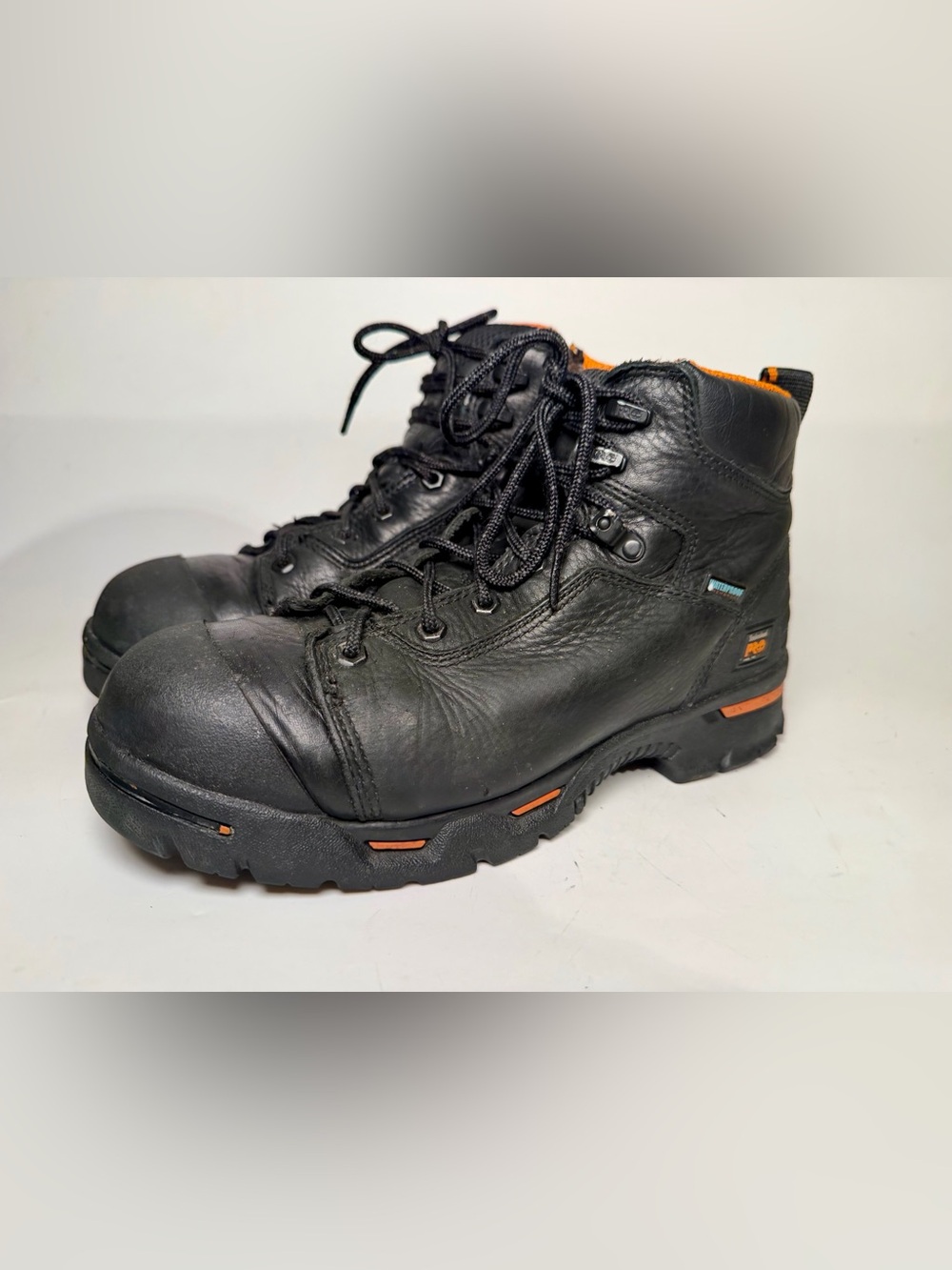 Timberland Pro Boots Men Size 9.5 Black Endurance Steel Toe Waterproof Work